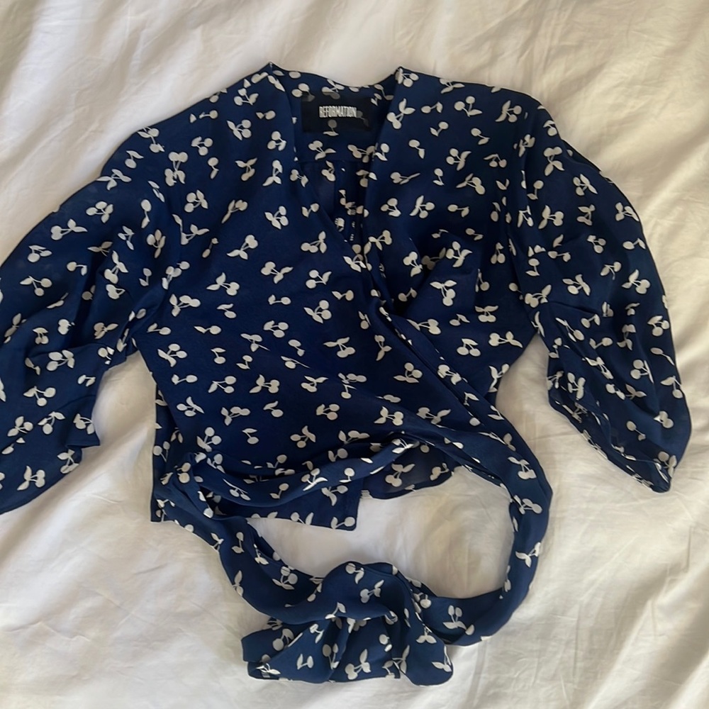 Reformation Wrap Crop Blouse